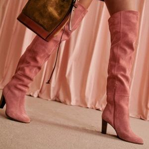 Sezane Anaelle Boots Size 8 blush suede